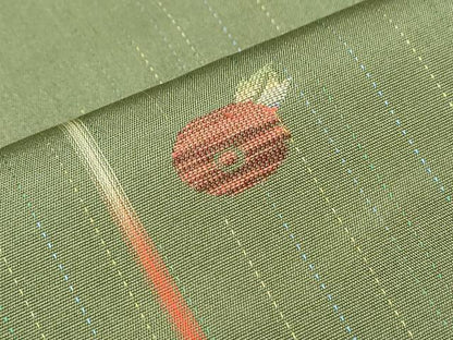 平和屋着物■上質な紬　草花文　正絹　逸品　CABD5565th