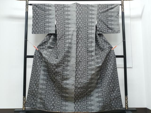 平和屋着物■上質な紬　更紗花文　正絹　逸品　CABD5566th