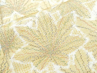 平和屋着物■上質な紬　葉尽くし　正絹　逸品　CABD5573th