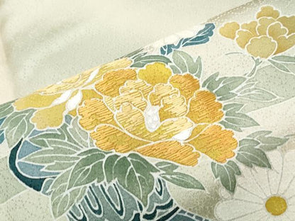 平和屋着物■訪問着 刺繍 陶器花文 暈し染め 正絹 逸品 CABD5579th