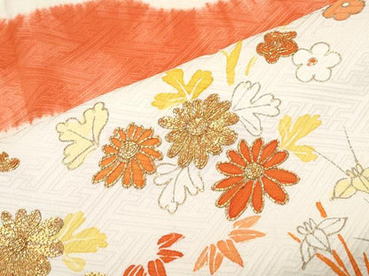 平和屋着物■豪華振袖　駒刺繍　絞り　風景花文　金彩　正絹　逸品　CABD5583th