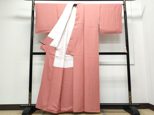 平和屋着物■上質な色無地　花地紋　真朱色　正絹　逸品　CABD5590th