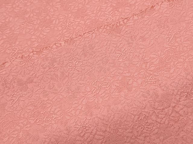 平和屋着物■上質な色無地　花地紋　真朱色　正絹　逸品　CABD5590th