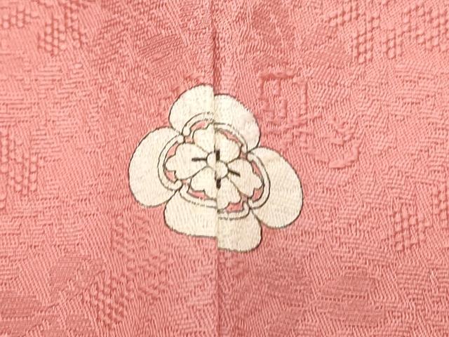 平和屋着物■上質な色無地　花地紋　真朱色　正絹　逸品　CABD5590th
