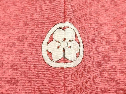 平和屋着物■上質な色無地　草葉地紋　真朱色　正絹　逸品　CABD5593th