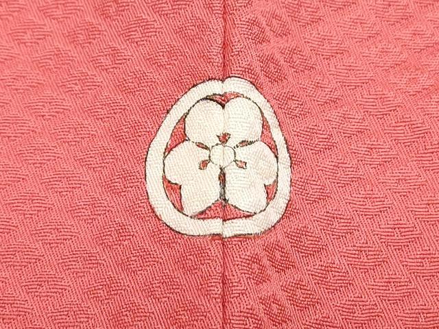 平和屋着物■上質な色無地　草葉地紋　真朱色　正絹　逸品　CABD5593th