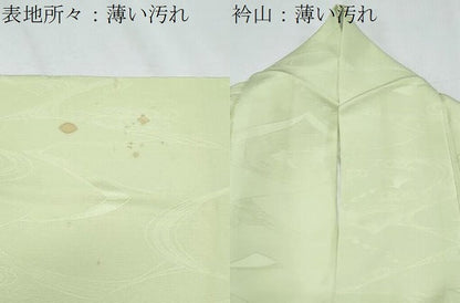 平和屋着物■上質な色無地 吉祥地紋 若菜色 正絹 逸品 CABD5595th