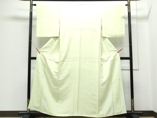 平和屋着物■上質な色無地 吉祥地紋 若菜色 正絹 逸品 CABD5595th