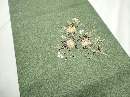 平和屋着物●太鼓柄袋帯　更紗枝花文　金彩　正絹　逸品　CABD5609hy