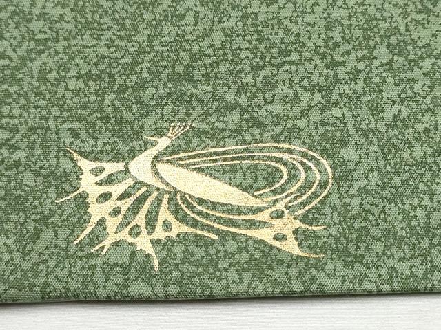 平和屋着物●太鼓柄袋帯　更紗枝花文　金彩　正絹　逸品　CABD5609hy