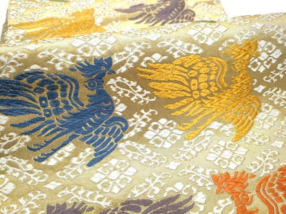 平和屋着物●紋屋井関　御寮織　六通柄袋帯　唐織　鳳凰文　金糸　正絹　逸品　CABD5611hy
