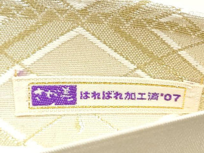 平和屋着物●六通柄袋帯　唐織　平安業平菱　金糸　さが美扱い　正絹　逸品　CABD5612hy