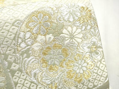 平和屋着物●六通柄袋帯　京風林　金銀糸　正絹　逸品　CABD5619hy