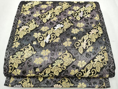 平和屋着物●六通柄袋帯　六重奏　金糸　正絹　逸品　CABD5623hy