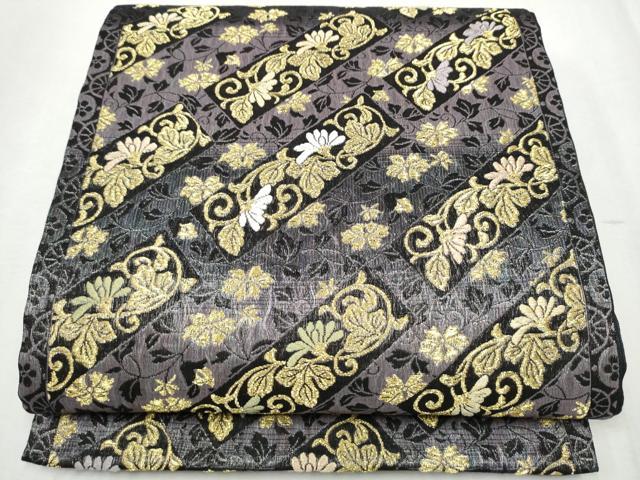 平和屋着物●六通柄袋帯　六重奏　金糸　正絹　逸品　CABD5623hy
