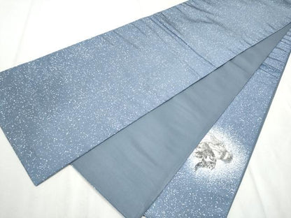 平和屋着物●本場大島紬　太鼓柄袋帯　手描き　犬　正絹　逸品　CABD5628hy