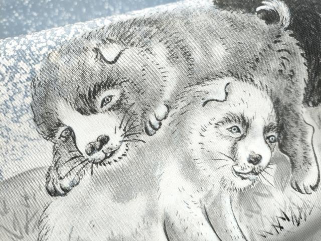 平和屋着物●本場大島紬　太鼓柄袋帯　手描き　犬　正絹　逸品　CABD5628hy