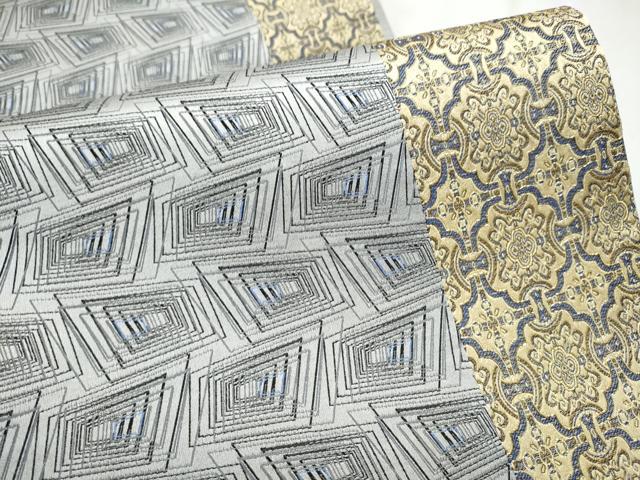平和屋着物●両面　全通柄袋帯　幾何学文様　正絹　逸品　CABD5639hy