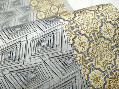 平和屋着物●両面　全通柄袋帯　幾何学文様　正絹　逸品　CABD5639hy