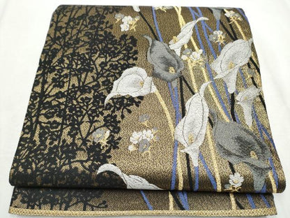 平和屋着物●巨匠　前田華清　手描き　六通柄袋帯　カラー　金糸　正絹　逸品　CABD5651hy