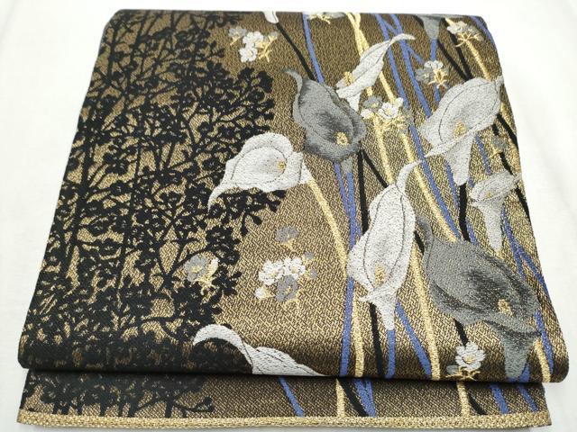 平和屋着物●巨匠　前田華清　手描き　六通柄袋帯　カラー　金糸　正絹　逸品　CABD5651hy