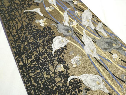 平和屋着物●巨匠　前田華清　手描き　六通柄袋帯　カラー　金糸　正絹　逸品　CABD5651hy