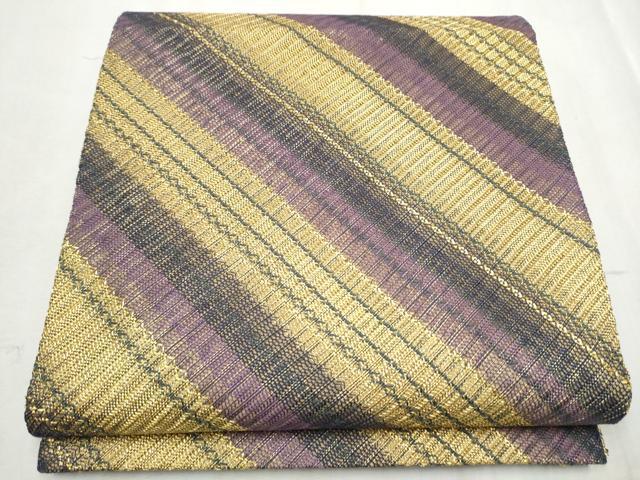 平和屋着物▽全通柄 本袋帯 スリーシーズン 春夏秋 紗線文 金糸 正絹 逸品 CABD5656hy