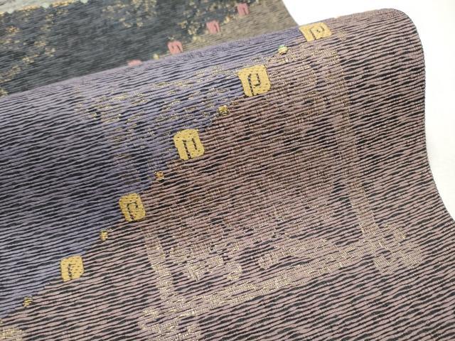 平和屋着物●京の名門　じゅらく謹製　六通柄袋帯　唐織　切嵌吉祥文　金糸　正絹　逸品　CABD5657hy