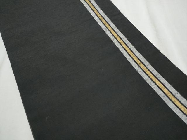 平和屋着物●両面　全通柄袋帯　紬地　柿渋染　市松枝花文　正絹　逸品　CABD5659hy
