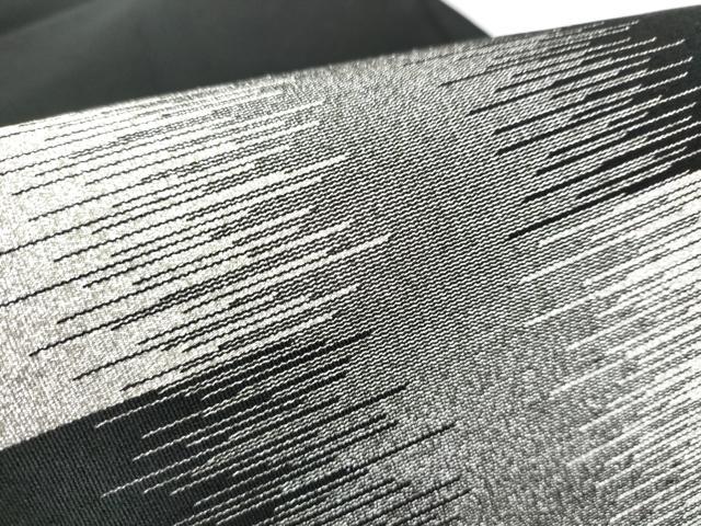 平和屋着物●爪掻き本綴れ　八寸名古屋帯　霞文　黒地　銀糸　正絹　逸品　CABD5668hy