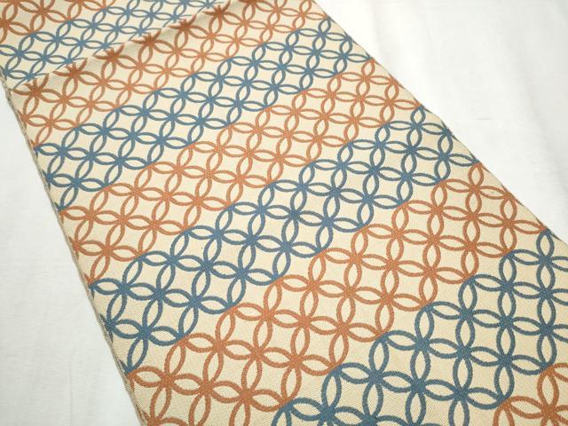 平和屋着物●本場筑前博多織　八寸名古屋帯　七宝文　一重帯　正絹　逸品　CABD5669hy