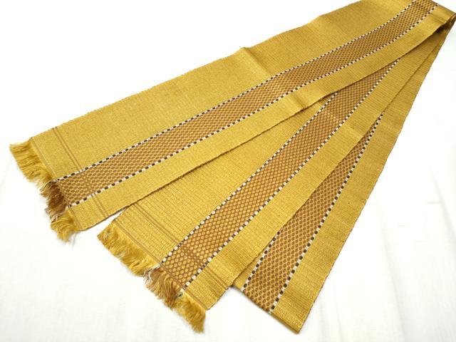 平和屋着物●本場黄八丈　紬　半幅帯　間道　正絹　逸品　CABD5706hy