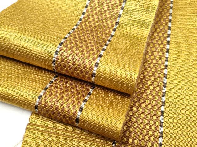 平和屋着物●本場黄八丈　紬　半幅帯　間道　正絹　逸品　CABD5706hy