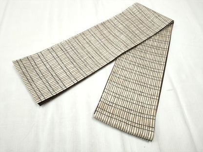 平和屋着物●両面　半幅帯　舞葉文　正絹　逸品　CABD5707hy