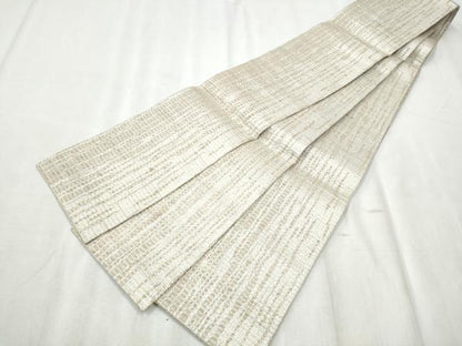 平和屋着物●半幅帯　霞文　銀糸　正絹　逸品　CABD5708hy