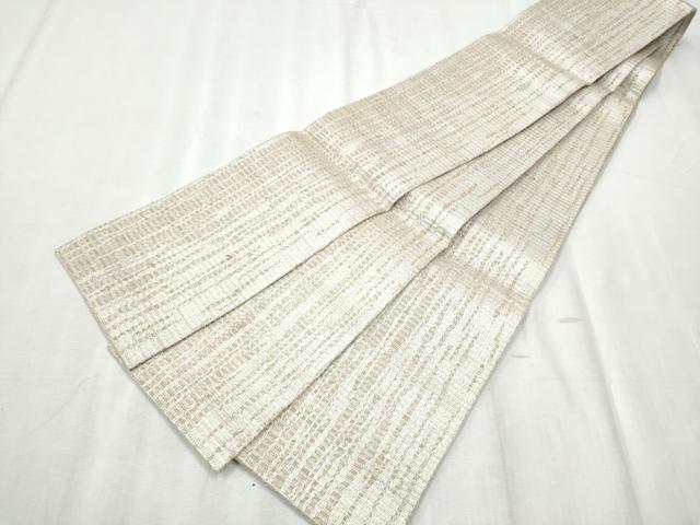 平和屋着物●半幅帯　霞文　銀糸　正絹　逸品　CABD5708hy