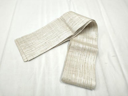 平和屋着物●半幅帯　霞文　銀糸　正絹　逸品　CABD5708hy