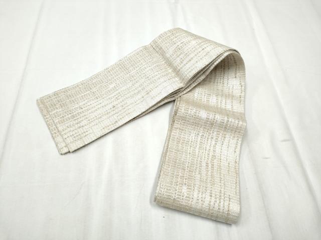 平和屋着物●半幅帯　霞文　銀糸　正絹　逸品　CABD5708hy