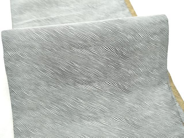 平和屋着物●両面　半幅帯　螺鈿　雪輪舞桜文　金彩　正絹　逸品　CABD5710hy