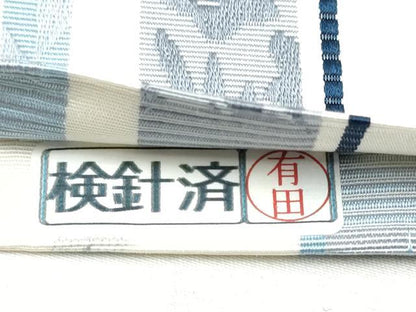 平和屋着物●本場筑前博多織　両面　半幅帯　草花間道　正絹　逸品　CABD5713hy