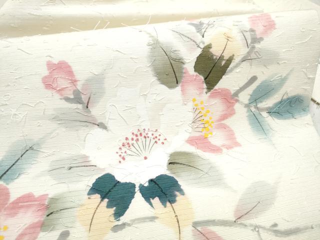 平和屋着物●九寸名古屋帯　作家物　髭紬　枝花文　正絹　逸品　CABD5720hy