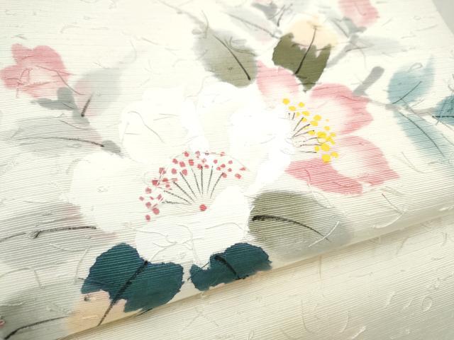 平和屋着物●九寸名古屋帯　作家物　髭紬　枝花文　正絹　逸品　CABD5720hy