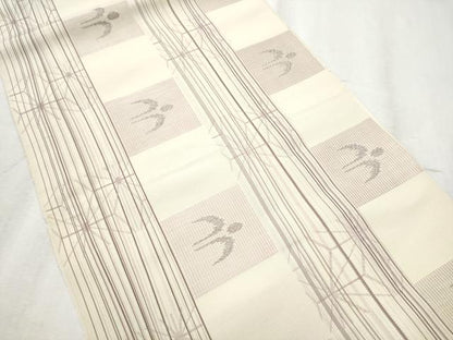 平和屋着物●本場筑前博多織 八寸名古屋帯 琉球絣文様 正絹 逸品 CABD5734hy
