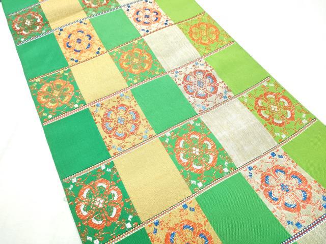 平和屋着物●龍村平蔵製　六通柄　本袋帯　桜花文間道　金銀糸　正絹　逸品　CABD5741hy