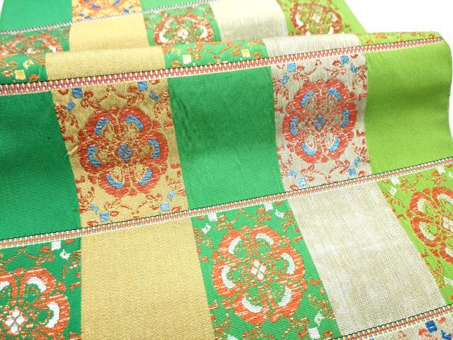 平和屋着物●龍村平蔵製　六通柄　本袋帯　桜花文間道　金銀糸　正絹　逸品　CABD5741hy