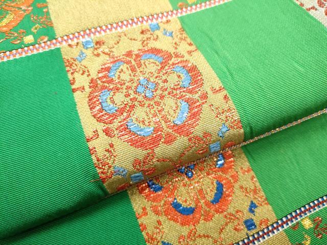 平和屋着物●龍村平蔵製　六通柄　本袋帯　桜花文間道　金銀糸　正絹　逸品　CABD5741hy