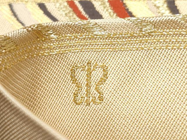 平和屋着物●西陣　川島織物　六通柄　本袋帯　唐織　流水文　金糸　正絹　逸品　CABD5743hy