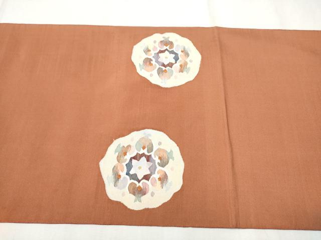 平和屋着物●太鼓柄袋帯　すくい織　花唐草文　金糸　正絹　逸品　CABD5746hy
