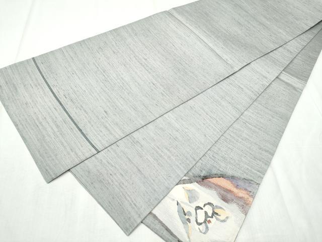 平和屋着物●太鼓柄袋帯　紬地　すくい織　切嵌枝花文　正絹　逸品　CABD5747hy