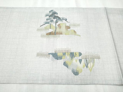 平和屋着物●太鼓柄袋帯　すくい織　風景文　金銀糸　正絹　逸品　CABD5748hy